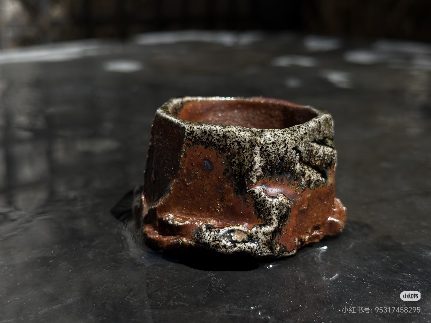 Faceted cup, heavy ash — kiln position 3-1