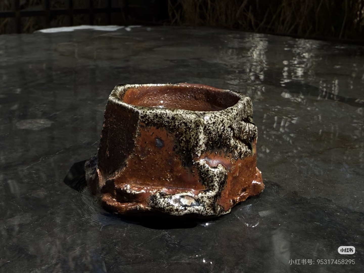 Faceted cup, flame line — kiln position 3-7