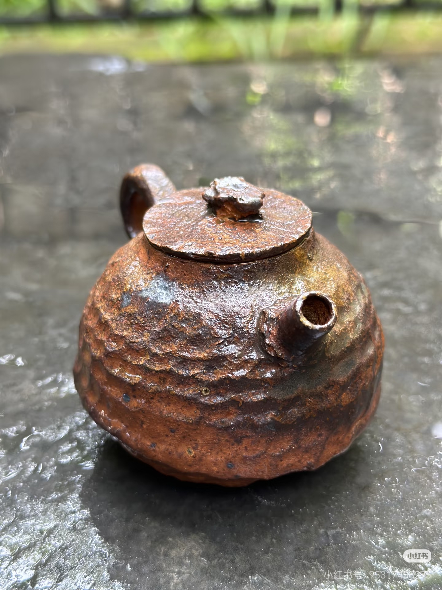 Teapot, ember rust — kiln position 3-7